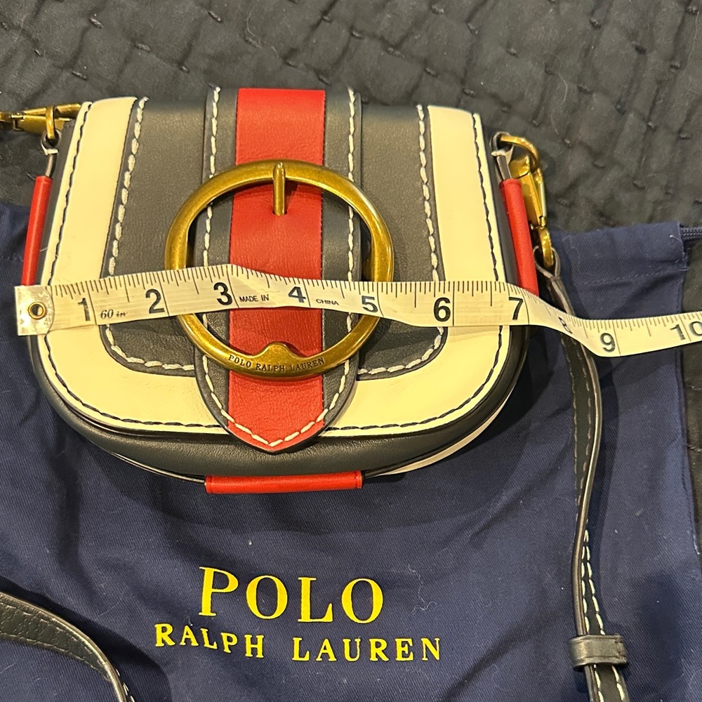 Polo by Ralph Lauren Tricolor Leather Crossbody — Red, Cream, Black - Picture 2 of 4